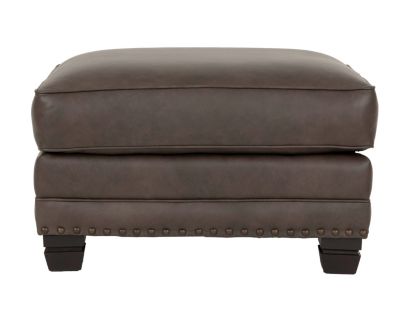 Smith Brothers Of Berne, Inc. 393 Collection Brown Genuine Leather Ottoman