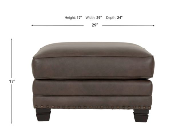 Smith Brothers Of Berne, Inc. 393 Collection Brown Genuine Leather Ottoman large image number 4