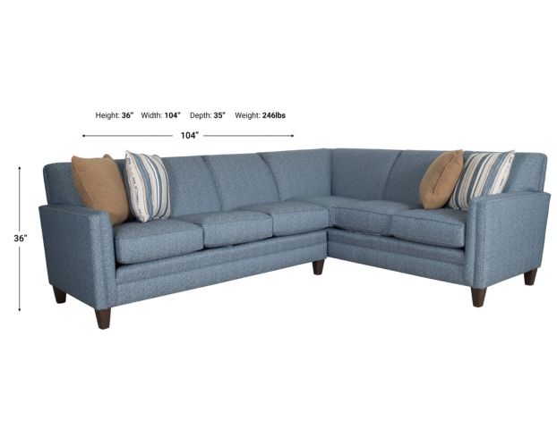 Smith Brothers 3000 Series Blue 2-Piece Sectional large image number 7
