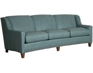 Smith Brothers 227 Collection Teal 100% Leather Sofa
