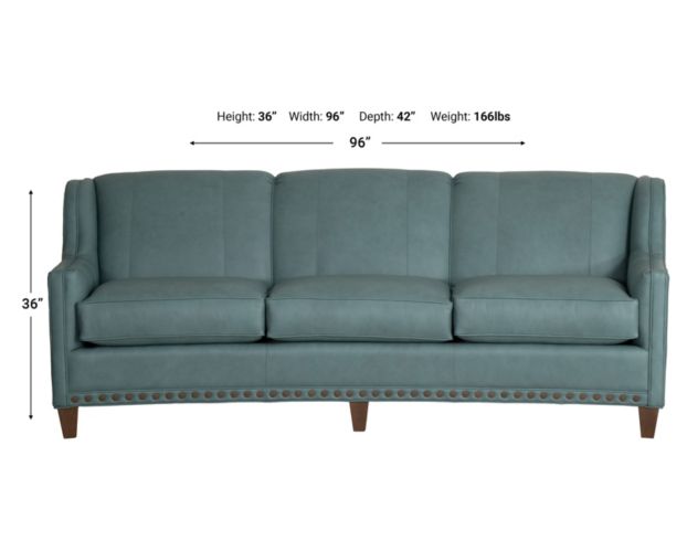 Smith Brothers 227 Collection Teal Genuine Leather Sofa large image number 5