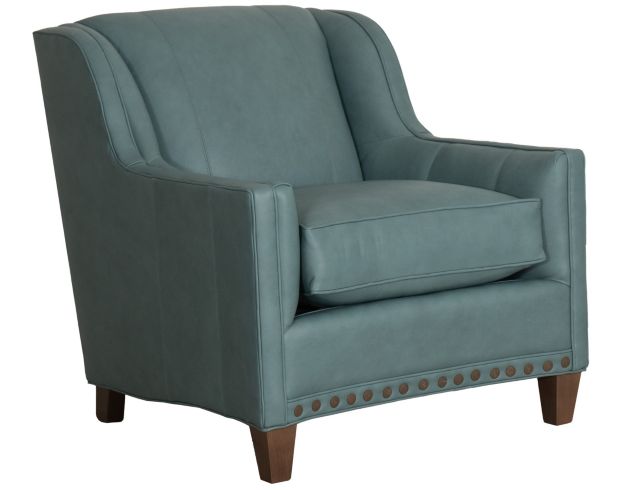Smith Brothers 227 Collection Teal Genuine Leather Chair large image number 2