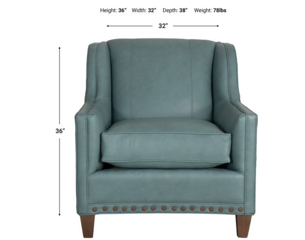 Smith Brothers 227 Collection Teal Genuine Leather Chair large image number 6