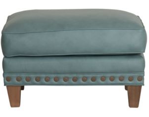 Smith Brothers 227 Collection Teal 100% Leather Ottoman