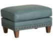 Smith Brothers 227 Collection Teal 100% Leather Ottoman small image number 2