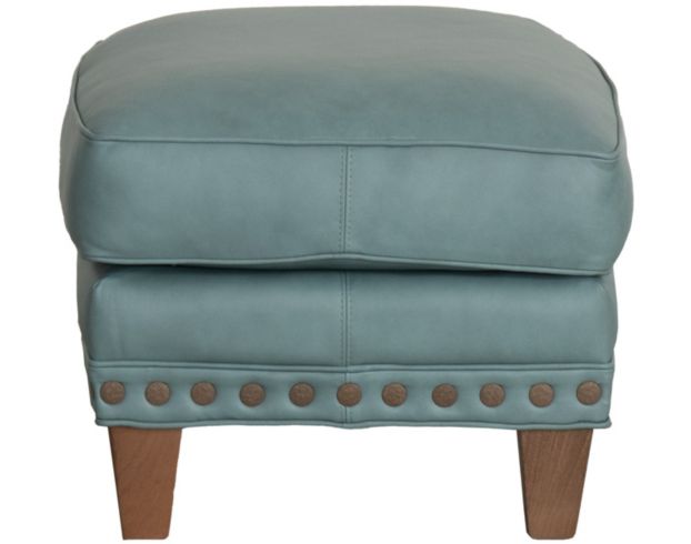 Smith Brothers 227 Collection Teal 100% Leather Ottoman large image number 3