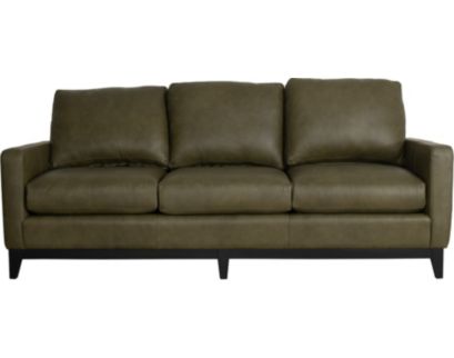 Smith Brothers 232 Series Green Genuine Leather Sofa