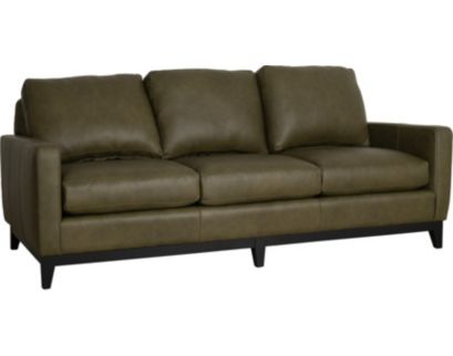 Smith Brothers 232 Series Green Genuine Leather Sofa