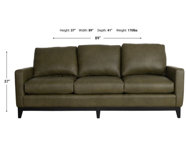 Smith Brothers 232 Series Green 100% Leather Sofa large image number 5