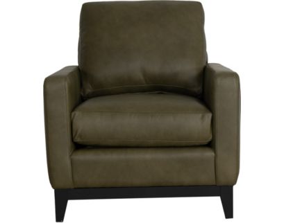 Smith Brothers 232 Collection Green Genuine Leather Chair