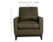 Smith Brothers 232 Collection Green Genuine Leather Chair small image number 5