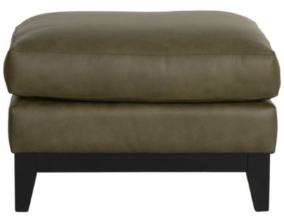 Smith Brothers 232 Collection Green Genuine Leather Ottoman