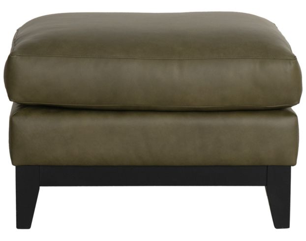 Smith Brothers 232 Collection Green 100% Leather Ottoman large image number 1