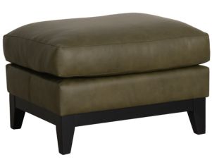 Smith Brothers 232 Collection Green 100% Leather Ottoman