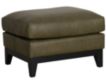 Smith Brothers 232 Collection Green 100% Leather Ottoman small image number 2