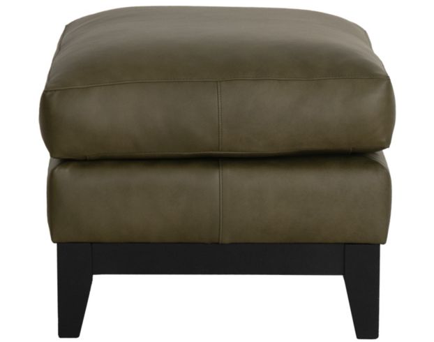 Smith Brothers 232 Collection Green 100% Leather Ottoman large image number 3