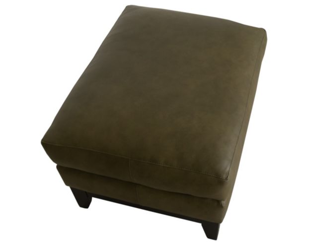 Smith Brothers 232 Collection Green 100% Leather Ottoman large image number 4