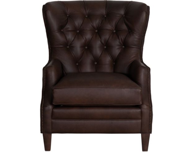 Smith Brothers 527 Collection Brown 100% Leather Tufted Chair large image number 1