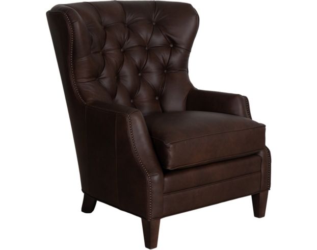 Smith Brothers 527 Collection Brown 100% Leather Tufted Chair large image number 2