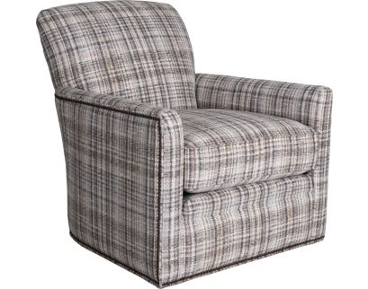 Smith Brothers 550 Collection Plaid Swivel Chair