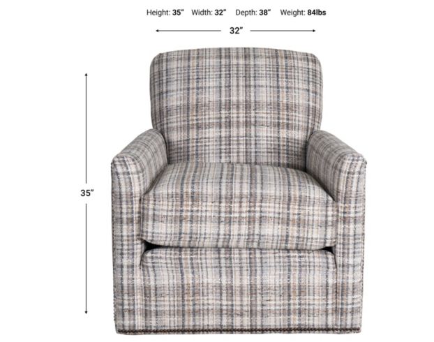 Smith Brothers 550 Collection Plaid Swivel Chair large image number 6