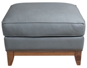 Smith Brothers 258 Collection Gray Genuine Leather Ottoman