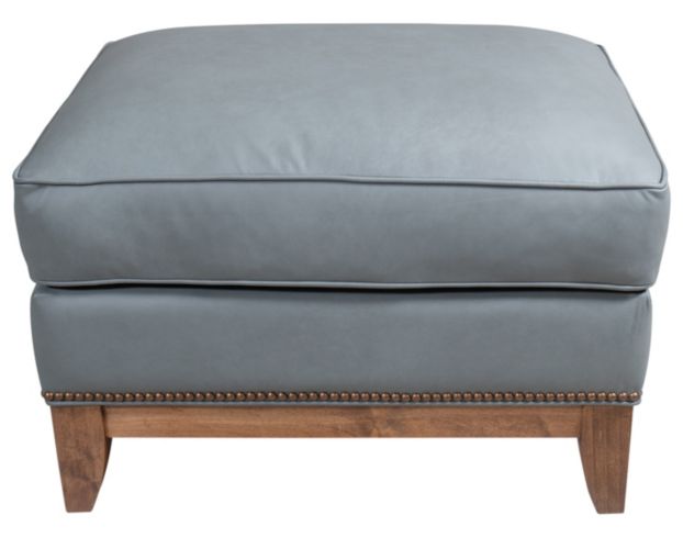 Smith Brothers 258 Collection Gray Genuine Leather Ottoman large image number 3