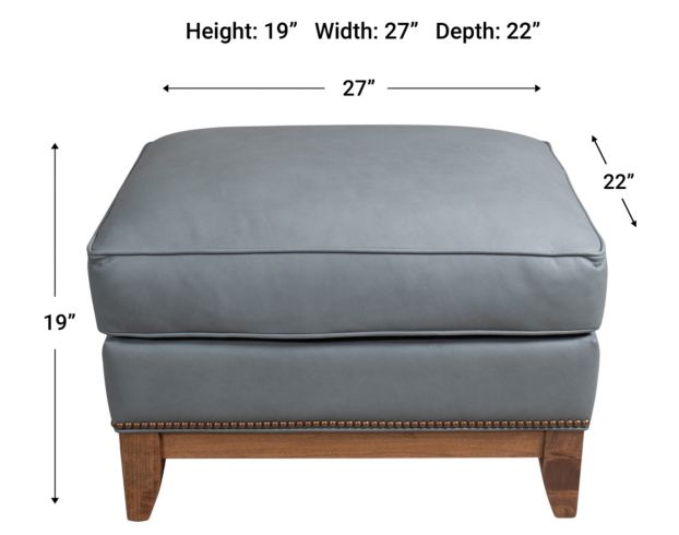 Smith Brothers 258 Collection Gray Genuine Leather Ottoman large image number 5