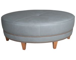 Smith Brothers 258 Collection Gray Genuine Leather Cocktail Ottoman