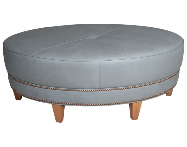 Smith Brothers 258 Collection Gray Genuine Leather Cocktail Ottoman large image number 1