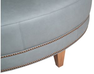Smith Brothers 258 Collection Gray Genuine Leather Cocktail Ottoman