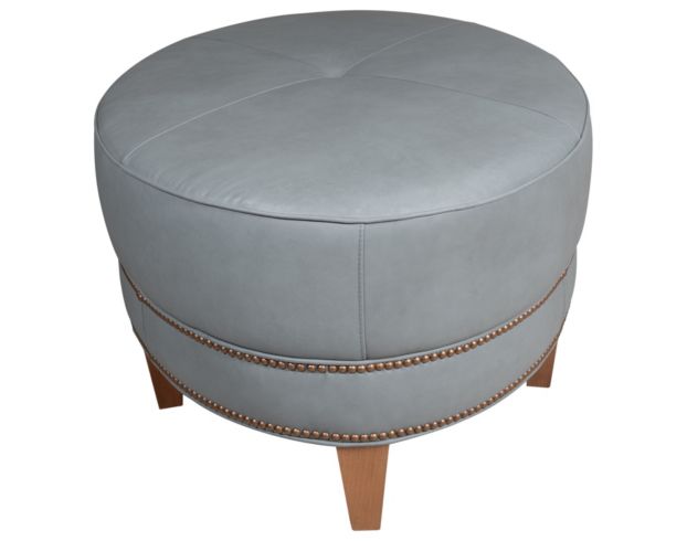 Smith Brothers 258 Collection Gray Genuine Leather Cocktail Ottoman large image number 3