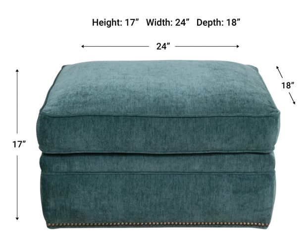 Smith Brothers 500 Collection Teal Ottoman large image number 4