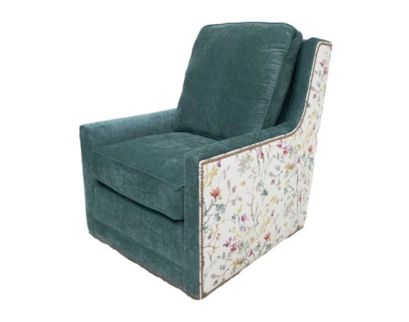 Smith Brothers 500 Collection Teal Collage Swivel Chair