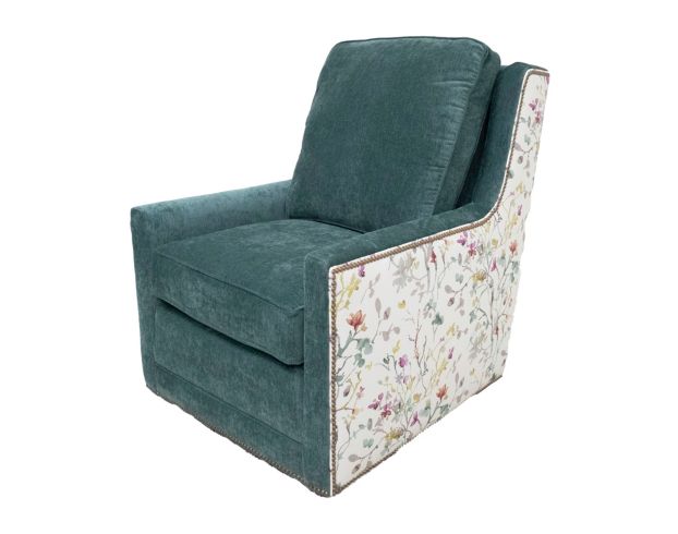 Smith Brothers 500 Collection Teal Collage Swivel Chair large image number 2