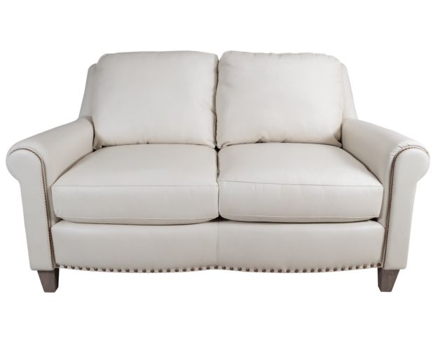 Smith Brothers 268 Collection Cream Genuine Leather Loveseat large image number 1