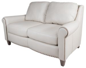 Smith Brothers 268 Collection Cream Genuine Leather Loveseat