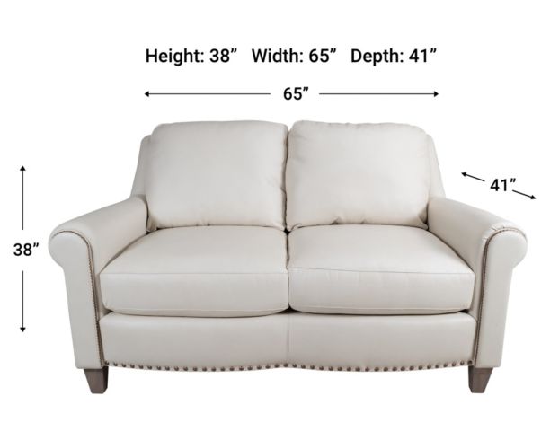 Smith Brothers 268 Collection Cream Genuine Leather Loveseat large image number 7