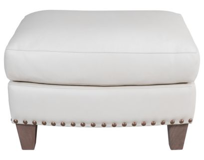 Smith Brothers 268 Collection Cream Genuine Leather Ottoman