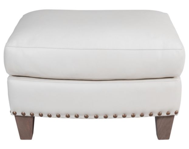 Smith Brothers 268 Collection Cream Genuine Leather Ottoman large image number 1