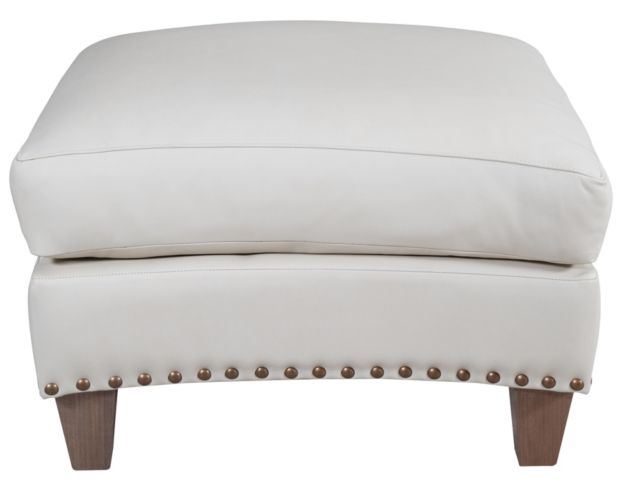 Smith Brothers 268 Collection Cream Genuine Leather Ottoman large image number 2