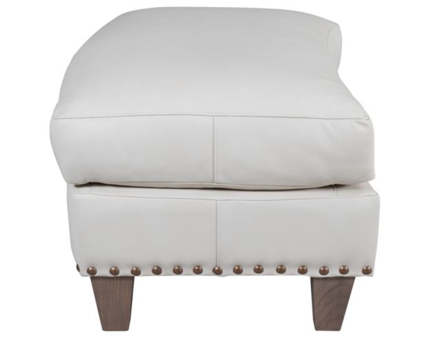 Smith Brothers 268 Collection Cream Genuine Leather Ottoman large image number 3