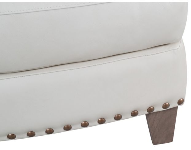 Smith Brothers 268 Collection Cream Genuine Leather Ottoman large image number 4