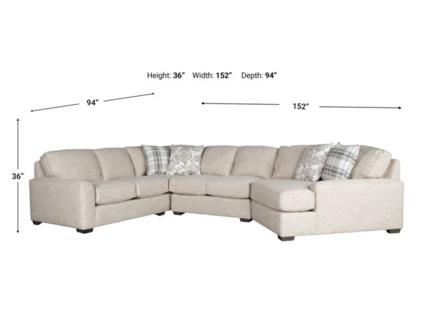 Smith Brothers 8000 Series Light Brown 3-Piece Sectional with Right Cuddler Chaise large image number 9