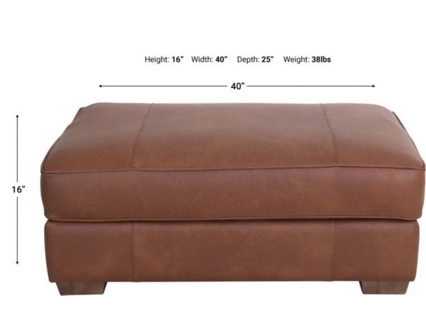 Smith Brothers 8000 Collection 100% Leather Ottoman and a Half large image number 5