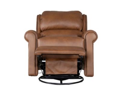 Smith Brothers Of Berne, Inc. 720 Collection Genuine Leather Brown Swivel Glider Recliner