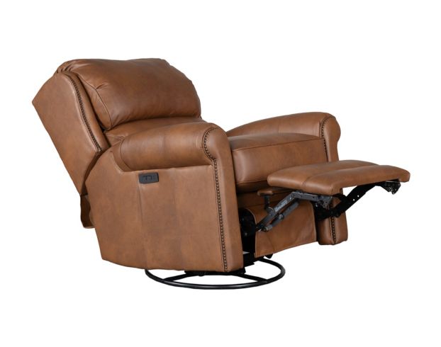 Smith Brothers Of Berne, Inc. 720 Collection Genuine Leather Brown Swivel Glider Recliner large image number 3