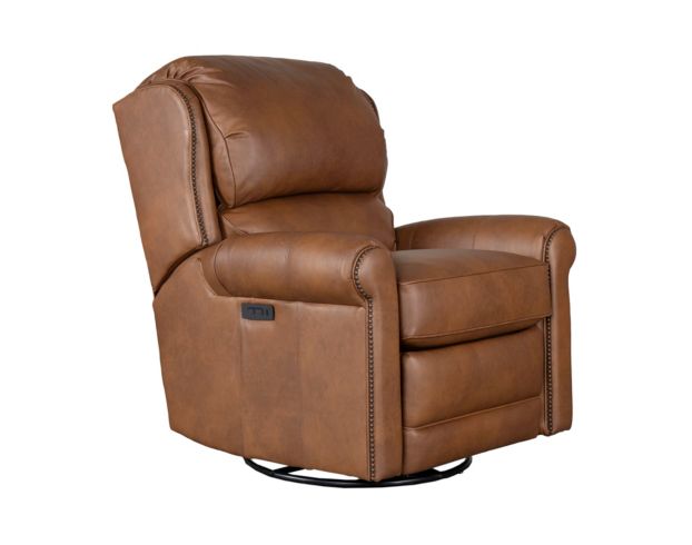 Smith Brothers Of Berne, Inc. 720 Collection Genuine Leather Brown Swivel Glider Recliner large image number 4