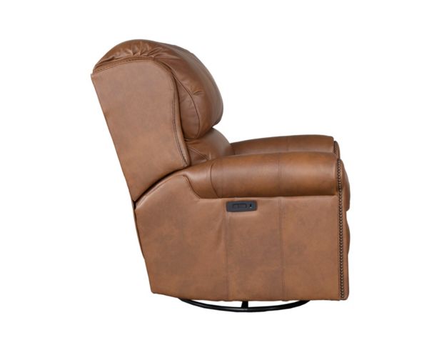 Smith Brothers Of Berne, Inc. 720 Collection Genuine Leather Brown Swivel Glider Recliner large image number 5