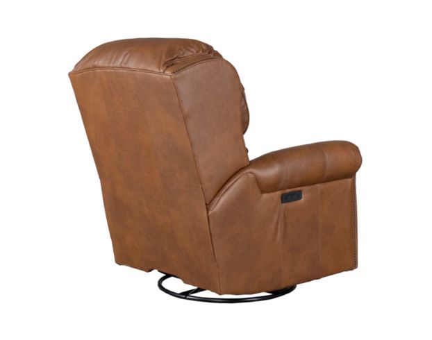 Smith Brothers Of Berne, Inc. 720 Collection Genuine Leather Brown Swivel Glider Recliner large image number 6